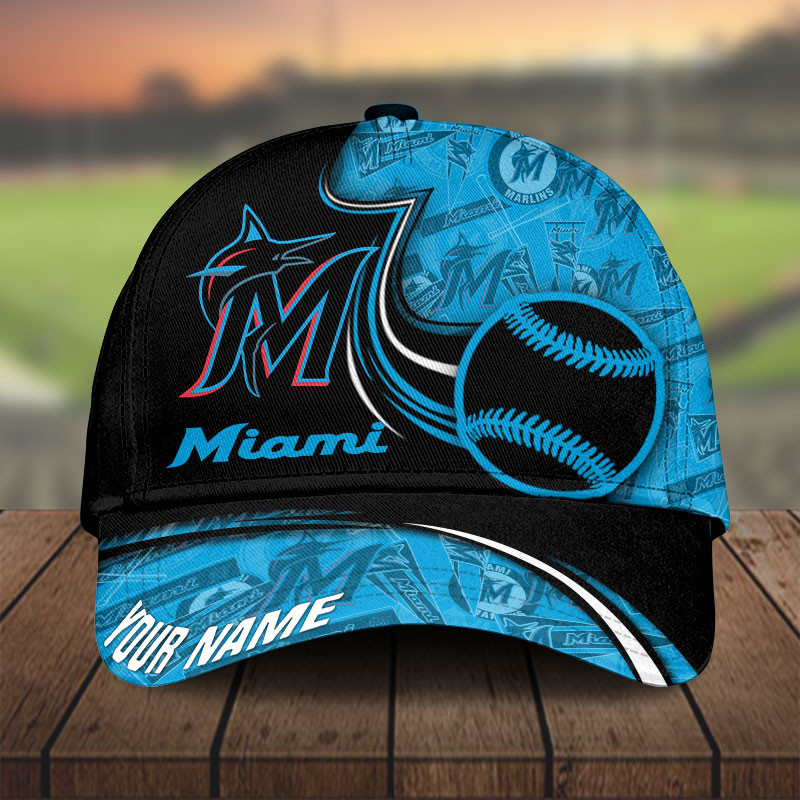 Adeenyc Miami Marlins Personalized Hats Baseball Caps Classic Caps for men, women