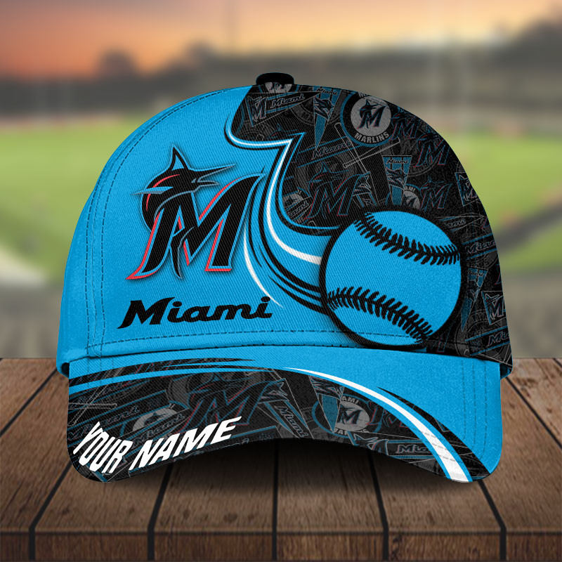 Adeenyc Miami Marlins Personalized Hats Baseball Caps Classic Caps for men, women