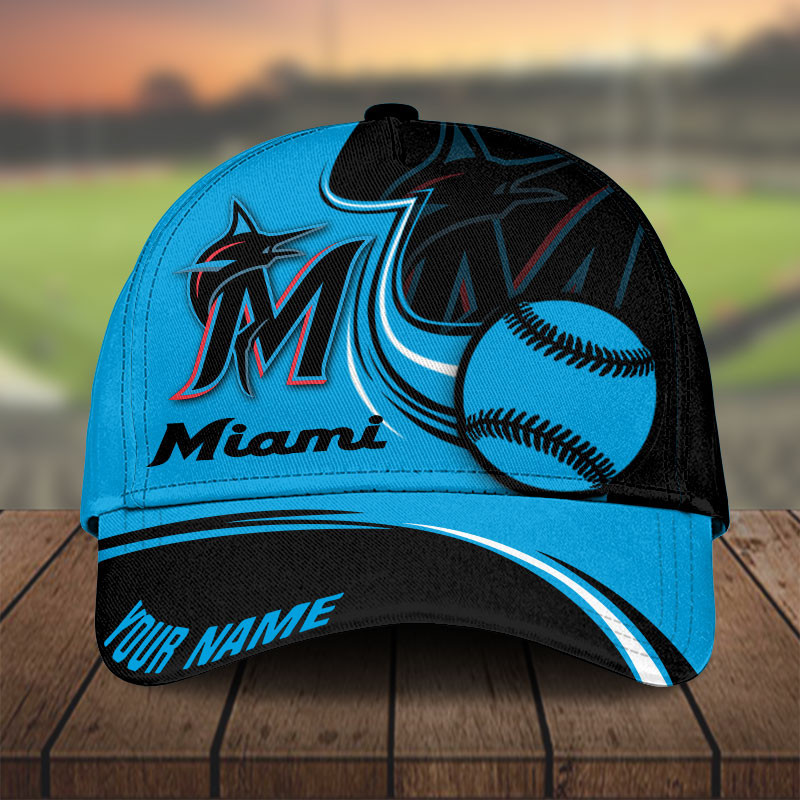 Adeenyc Miami Marlins Personalized Hats Baseball Caps Classic Caps for men, women