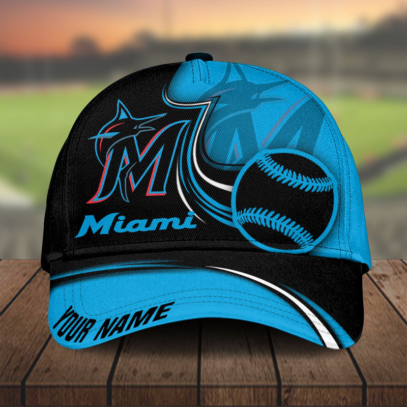 Adeenyc Miami Marlins Personalized Hats Baseball Caps Classic Caps for men, women