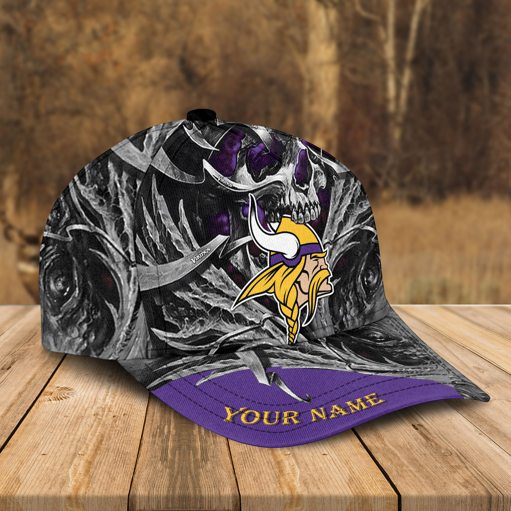 Adeenyc Minnesota Vikings NFL 3D Classic Cap Personalized Gift For Fans