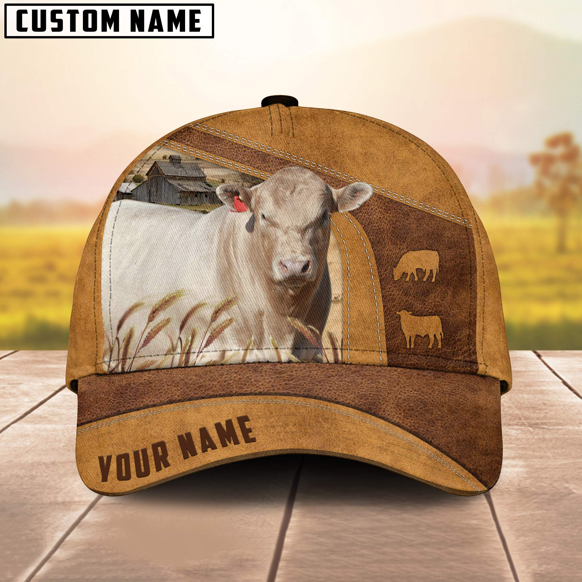 Adeenyc Murray Gray Custom Name 3D Cap 3D All Over Print Baseball Cap, Cap For Farm Lovers, Animal Cap, Leather Pattern Cap Trucker Hats Custom Hats Gifts For Men & Women