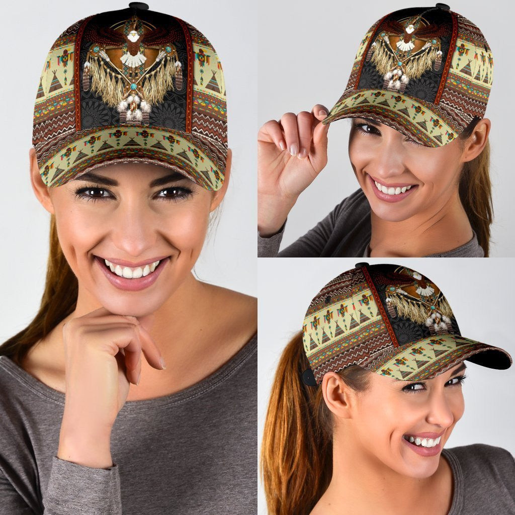 Adeenyc Native American All Over Print Classic Cap Trucker Hats Custom Hats Gifts For Men & Women