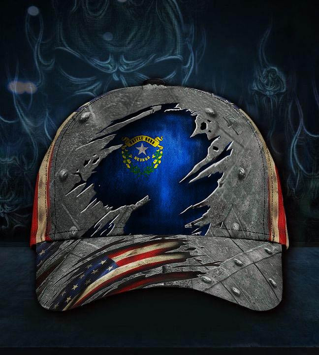 Adeenyc Nevada State Flag Hat 3D Printed US Flag Old Retro Pride Nevada Trucker Hat Mens Gift Classic Cap Trucker Hats Custom Hats Gifts For Men & Women