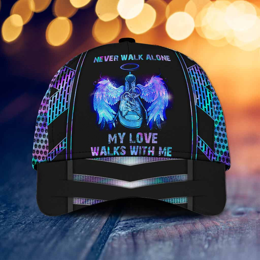 Adeenyc Never Walk Alone Cap, My Love Walk With Me Baseball Cap Hat Trucker Hats Custom Hats Gifts For Men & Women