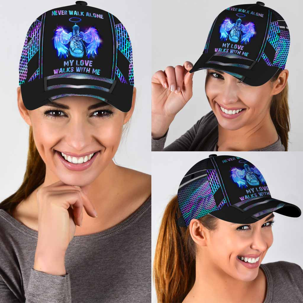 Adeenyc Never Walk Alone Cap, My Love Walk With Me Baseball Cap Hat Trucker Hats Custom Hats Gifts For Men & Women