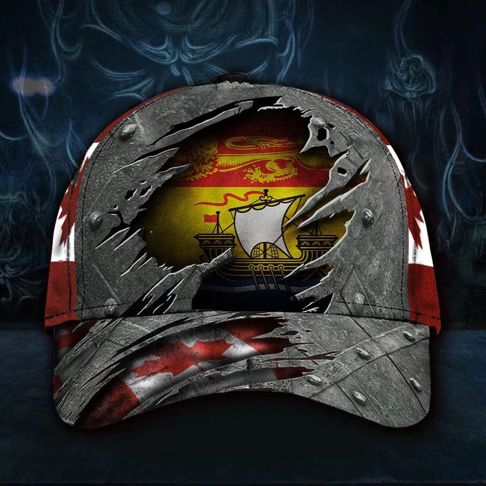 Adeenyc New Brunswick Canada Hat 3D Printed Vintage Old Retro Patriotic Unique Men's Classic Cap Gift Trucker Hats Custom Hats Gifts For Men & Women
