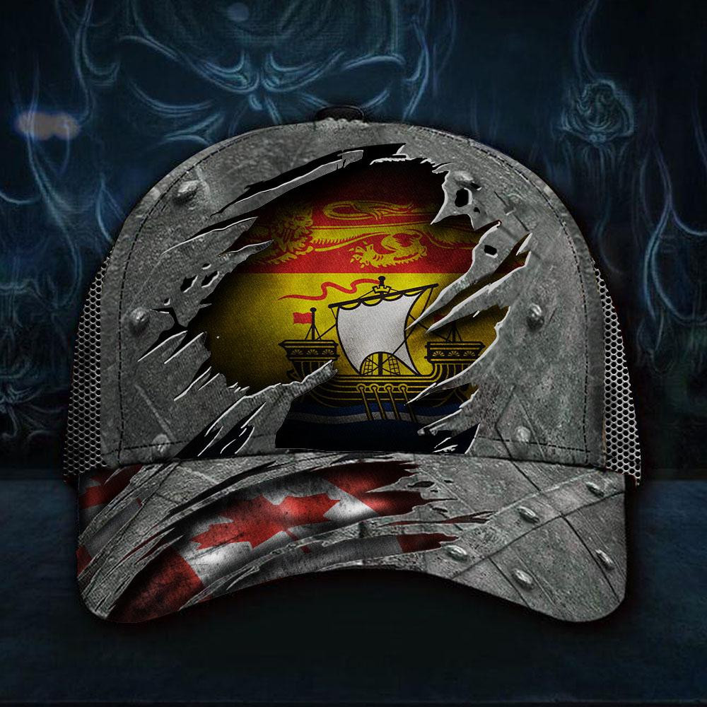 Adeenyc New Brunswick Canada Hat 3D Printed Vintage Old Retro Unique Mens Cap Classic Cap Trucker Hats Custom Hats Gifts For Men & Women