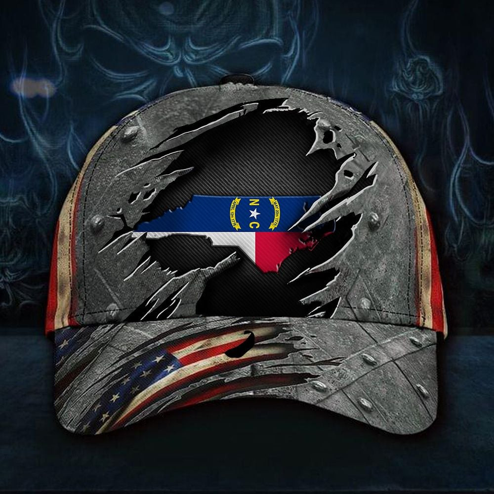 Adeenyc North Carolina State Flag And US Flag Hat Classic Baseball Classic Cap Gifts For Dad Who Wants Nothing Trucker Hats Custom Hats Gifts For Men & Women