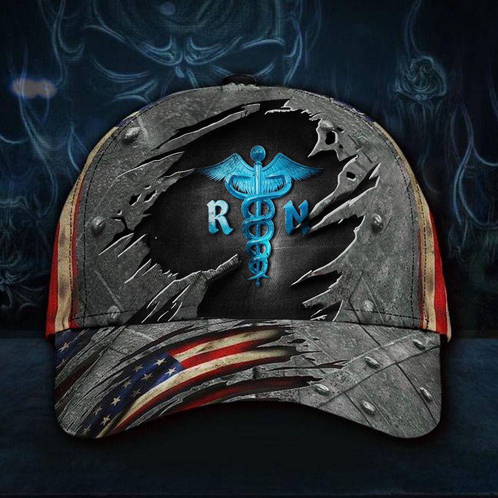 Adeenyc Nurse Flag Hat 3D Printed American Vintage Cap Patriotic Nurse State Cap Women Gift Classic Cap Trucker Hats Custom Hats Gifts For Men & Women