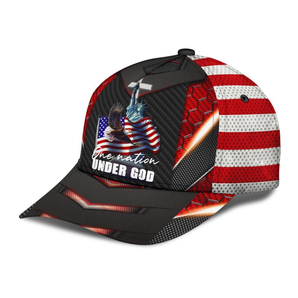 Adeenyc One Nation Under God Classic Cap All Over Print Trucker Hats Custom Hats Gifts For Men & Women