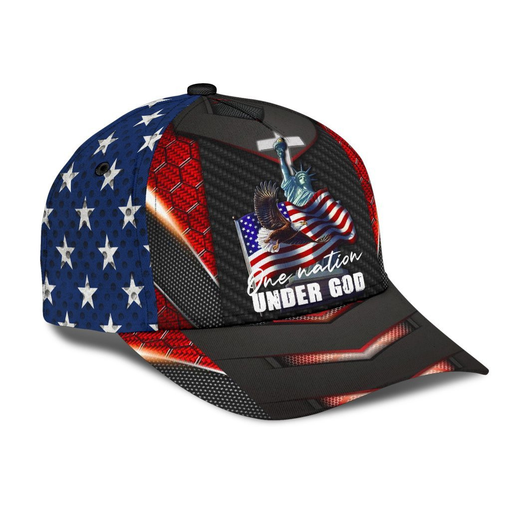 Adeenyc One Nation Under God Classic Cap All Over Print Trucker Hats Custom Hats Gifts For Men & Women