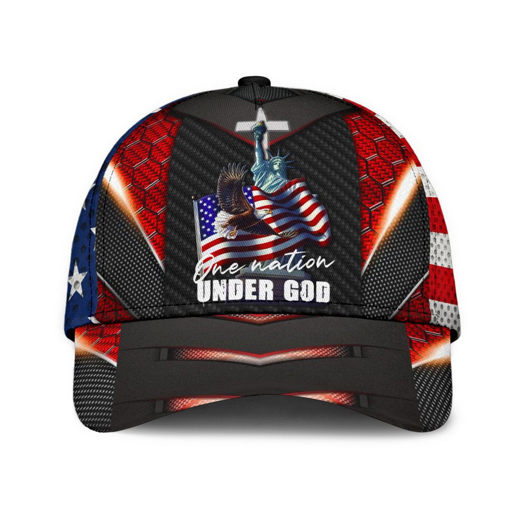 Adeenyc One Nation Under God Classic Cap All Over Print Trucker Hats Custom Hats Gifts For Men & Women