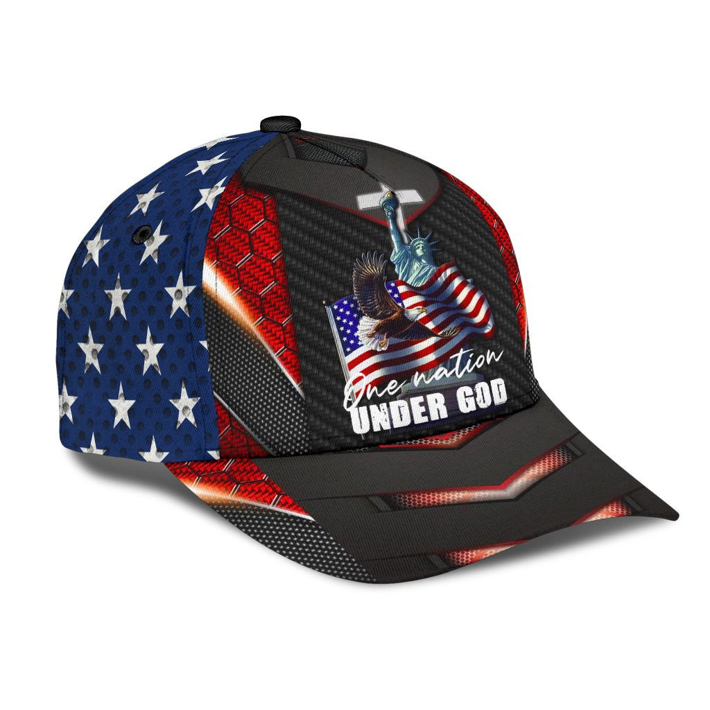 Adeenyc One Nation Under God Classic Cap All Over Print Trucker Hats Custom Hats Gifts For Men & Women
