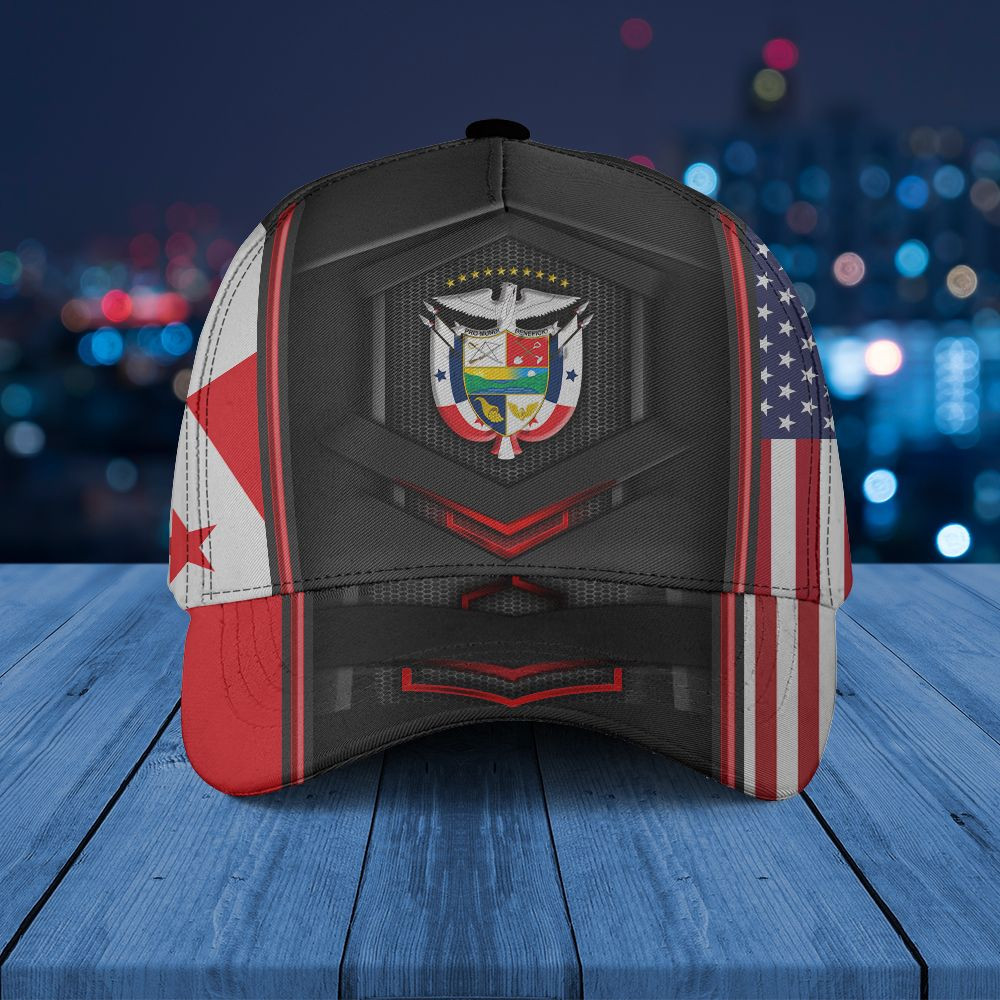 Adeenyc - Panama Coat Of Arms & American Flag Classic Cap Baseball Hat Trucker Hats Custom Hats Gifts For Men & Women
