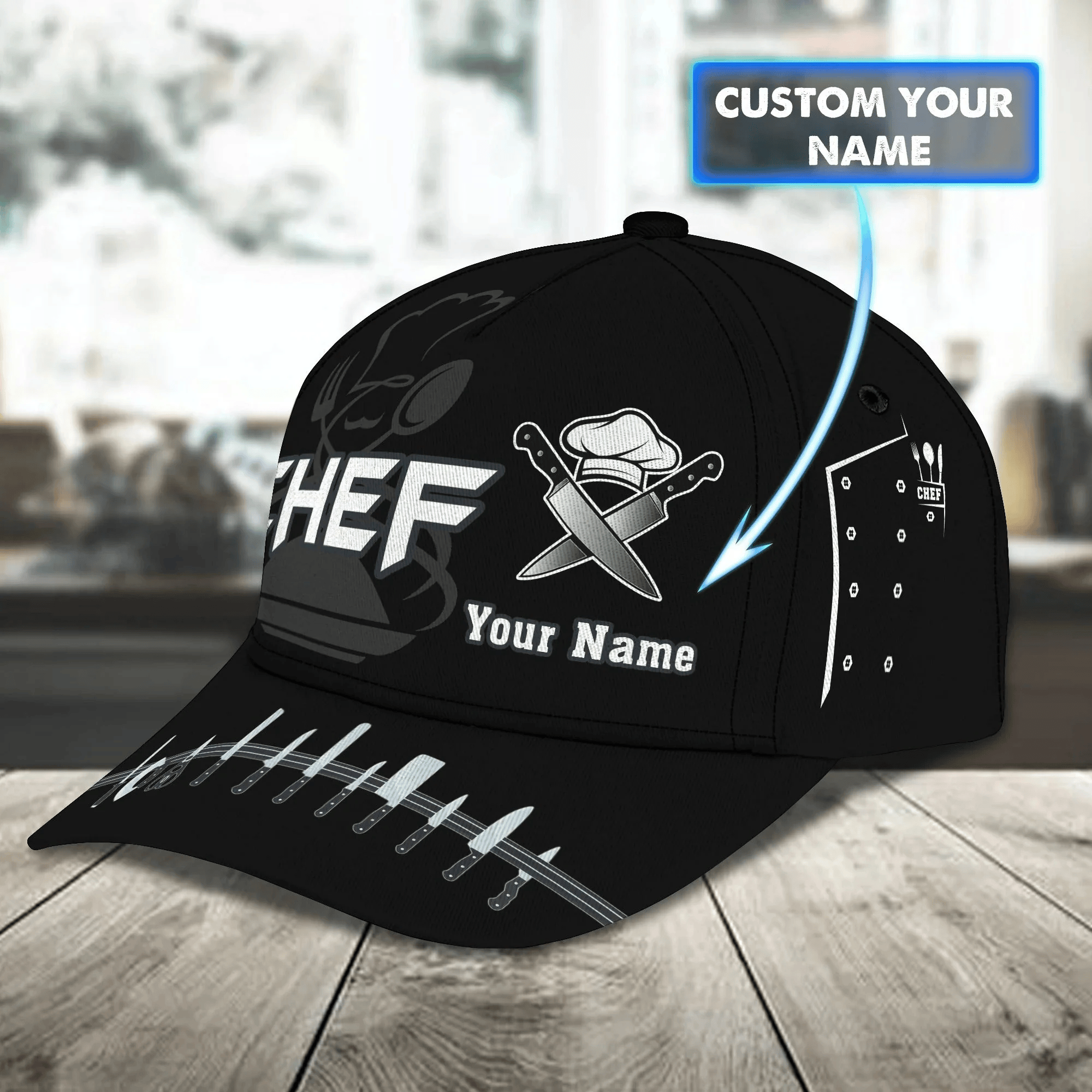 Adeenyc Personalized 3D Full Print Baseball Cap For Chef, Master Chef Classic Cap Hat, Gift For Master Chef Trucker Hats Custom Hats Gifts For Men & Women