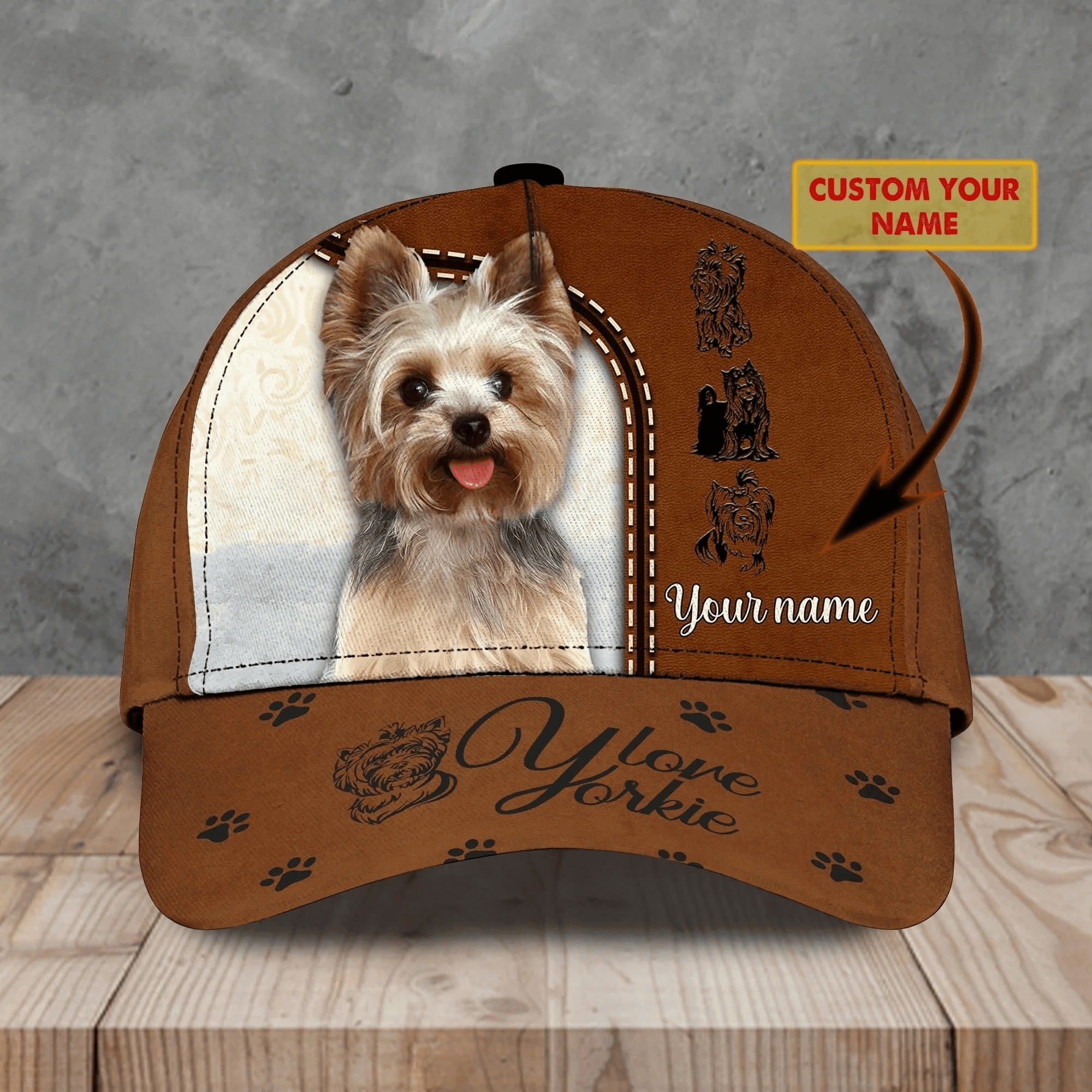 Adeenyc Personalized Baseball Yorkshire Cap Hat For Dog Lover, 3D Full Print Yorkshire Dog Cap Hat Trucker Hats Custom Hats Gifts For Men & Women