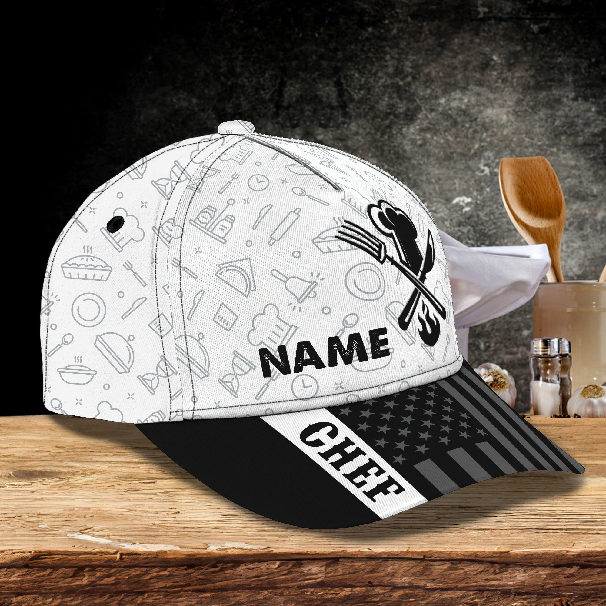 Adeenyc Personalized Classic Chef Cap - Customizable And Unique Gift Hats Gifts for men & women Adeenyc.com