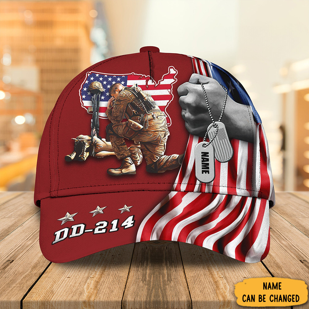 Adeenyc Personalized DD-214 Veteran Hat USA Flag Patriotic Veterans Day DD214 Cap Gifts For Vets Trucker Hats Custom Hats Gifts For Men & Women