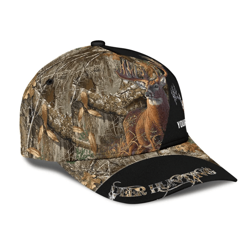 Adeenyc Personalized Deer Hunting Camo Cap, Custom Deer Hunting 3D Cap, Deer Hunting Classic Cap, Gift For Hunting Lovers Trucker Hats Custom Hats Gifts For Men & Women