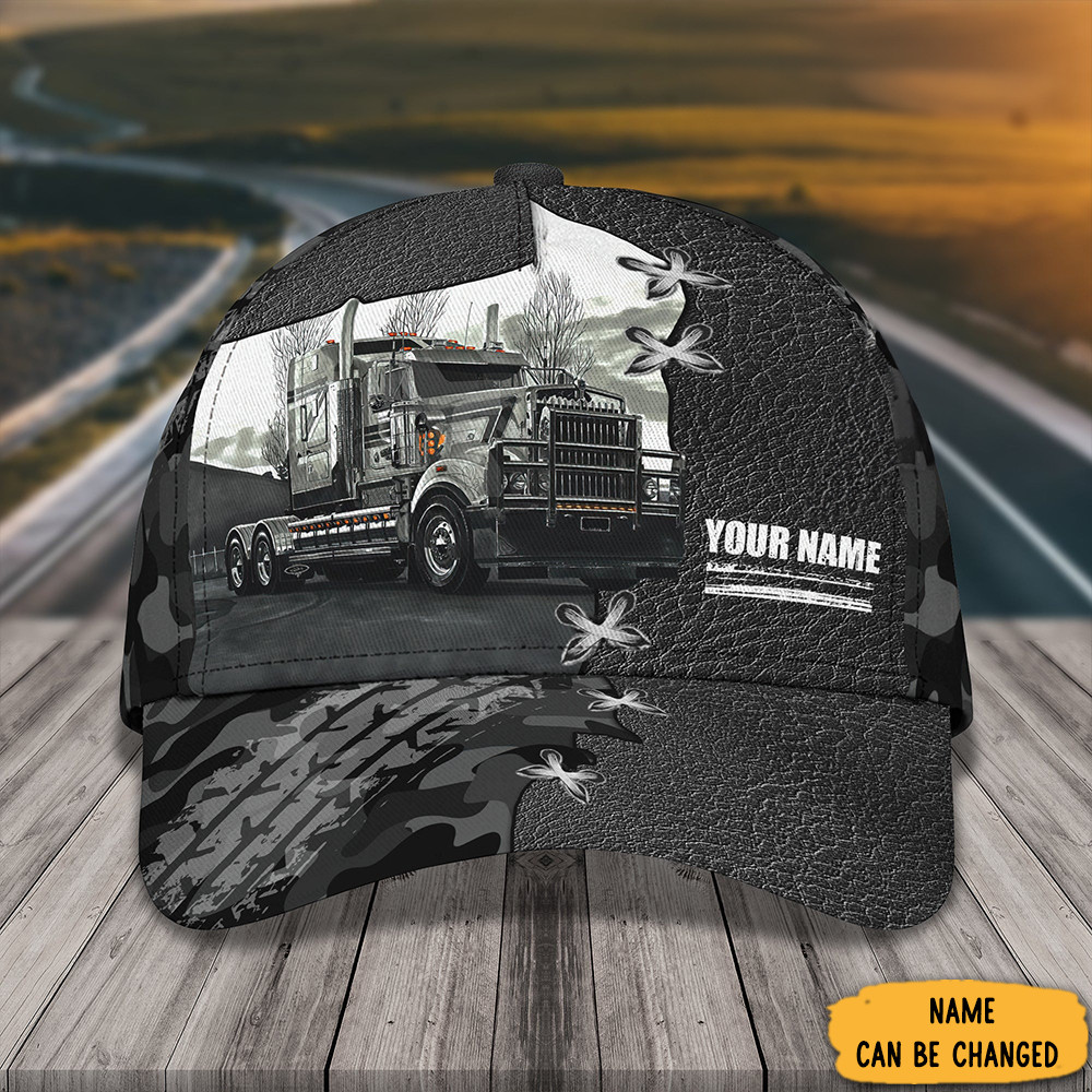 Adeenyc Personalized I'm A Veteran And A Trucker Hat Proud Of Military Driver Veteran Cap Gift Trucker Hats Custom Hats Gifts For Men & Women