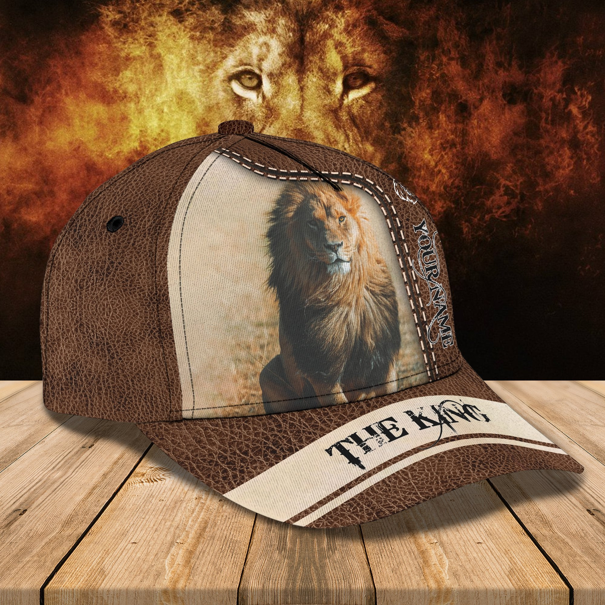 Adeenyc Personalized Lion All Over Print Classic Cap Trucker Hats Custom Hats Gifts For Men & Women