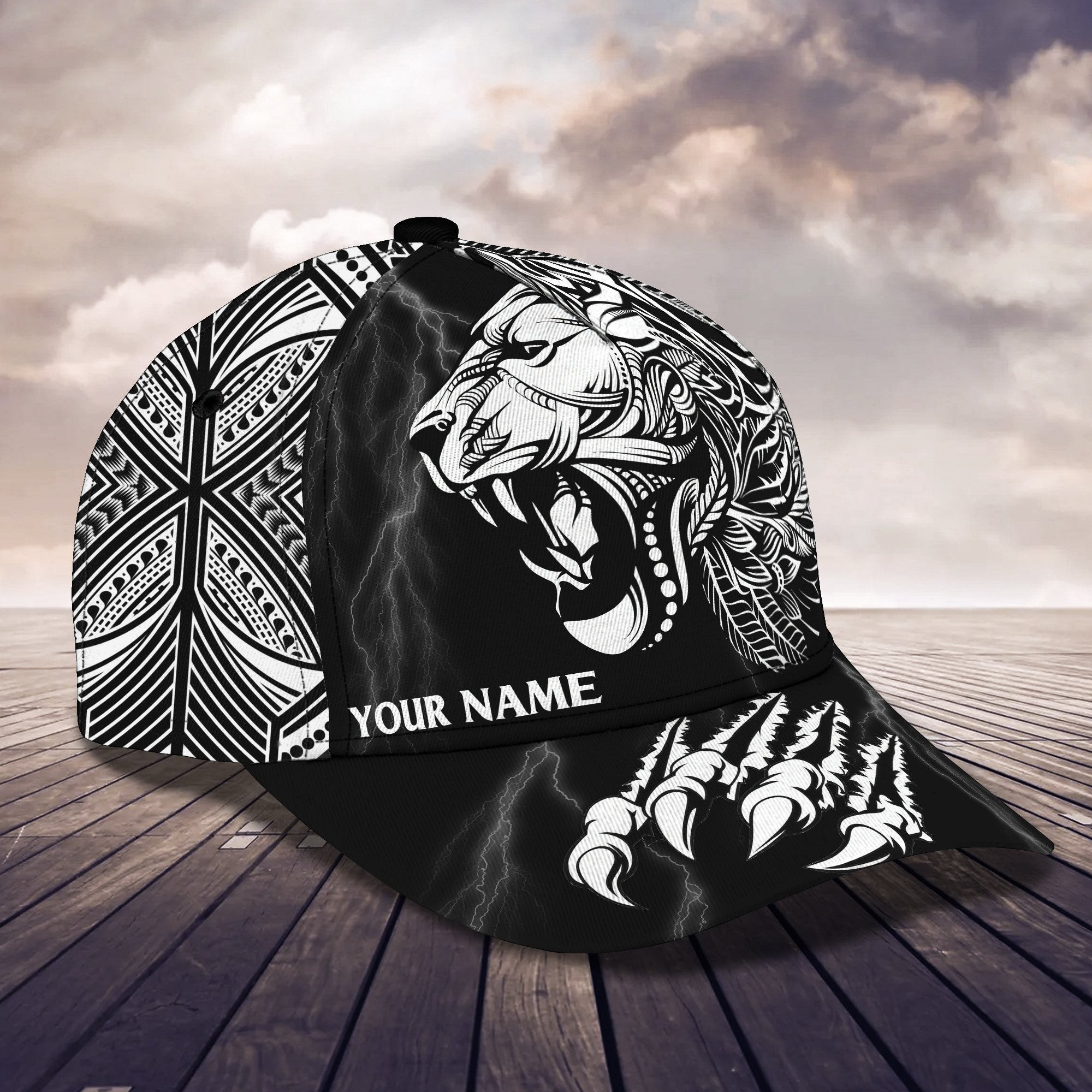 Adeenyc Personalized Lion All Over Print Classic Cap Trucker Hats Custom Hats Gifts For Men & Women