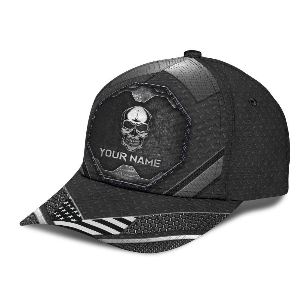Adeenyc Personalized Metal Skull Classic Cap Trucker Hats Custom Hats Gifts For Men & Women