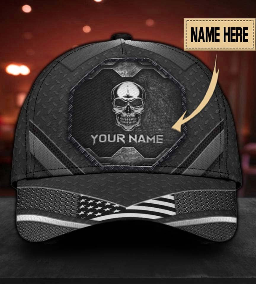Adeenyc Personalized Metal Skull Classic Cap Trucker Hats Custom Hats Gifts For Men & Women