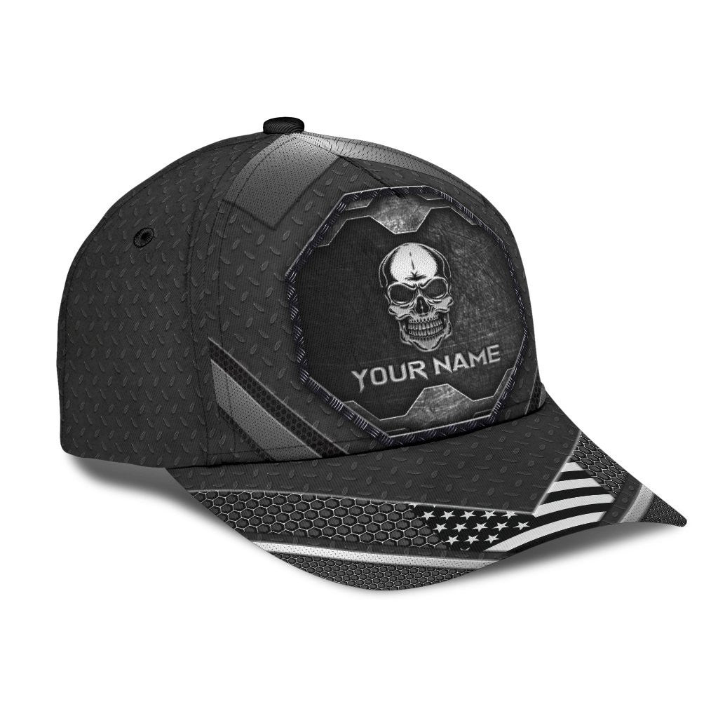 Adeenyc Personalized Metal Skull Classic Cap Trucker Hats Custom Hats Gifts For Men & Women
