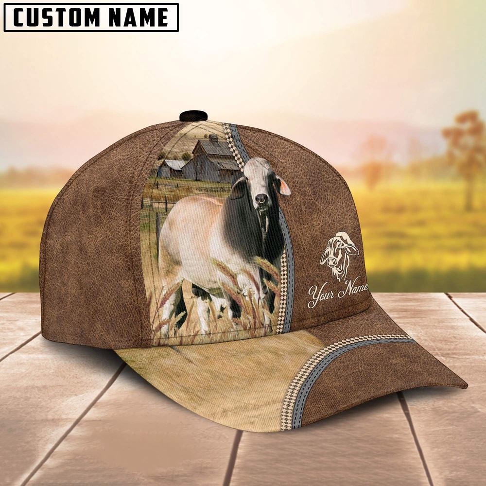 Adeenyc Personalized Name Brahman Farming Cap, Farm Cap, Farmer Baseball Cap, Cow Cap, Cow Gift, Farm Animal Hat Trucker Hats Custom Hats Gifts For Men & Women