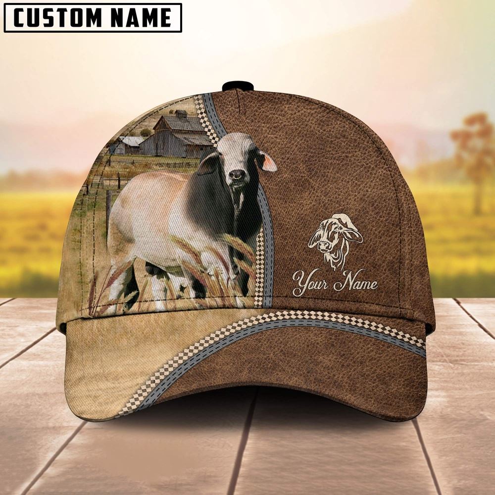 Adeenyc Personalized Name Brahman Farming Cap, Farm Cap, Farmer Baseball Cap, Cow Cap, Cow Gift, Farm Animal Hat Trucker Hats Custom Hats Gifts For Men & Women