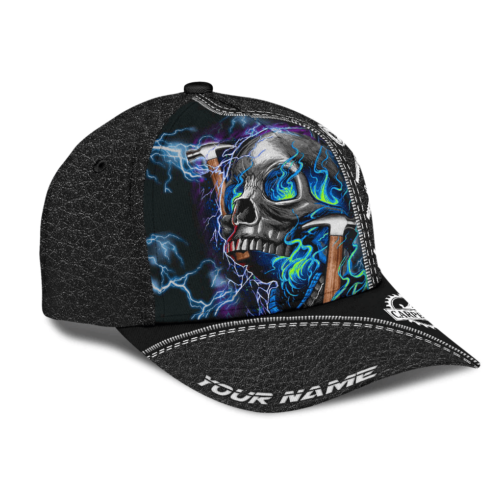 Adeenyc Personalized Name Carpenter Classic Cap Skull Carpenter Baseball Cap Hat Trucker Hats Custom Hats Gifts For Men & Women