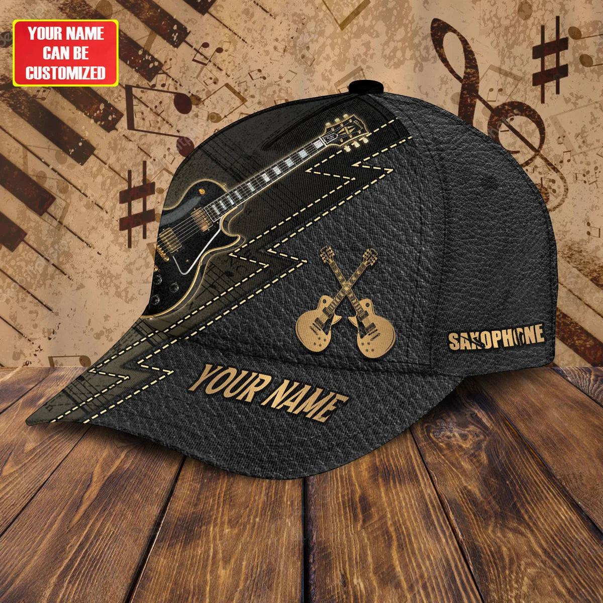 Adeenyc - Personalized Name Custom Name Guitar 12 Classic Cap Baseball Hat Trucker Hats Custom Hats Gifts For Men & Women