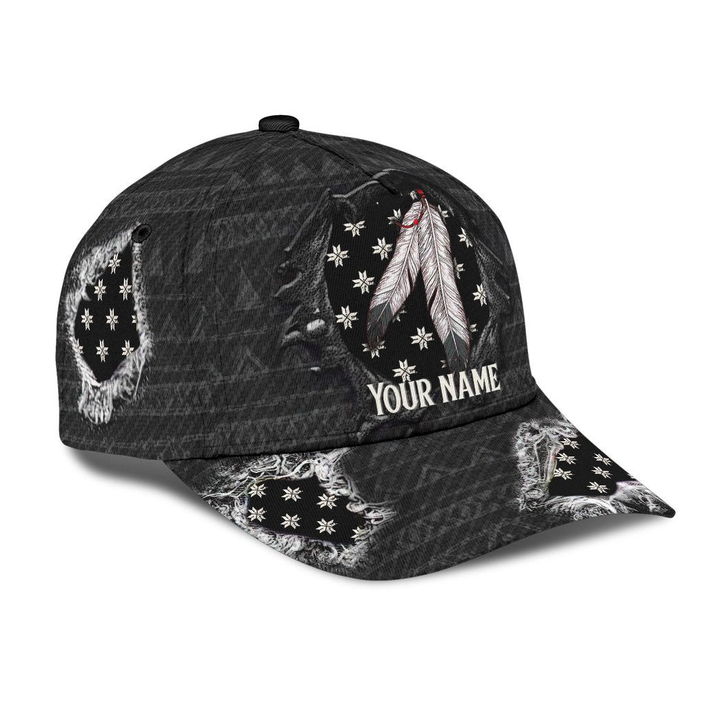 Adeenyc Personalized Name Native American All Over Print Classic Cap Trucker Hats Custom Hats Gifts For Men & Women