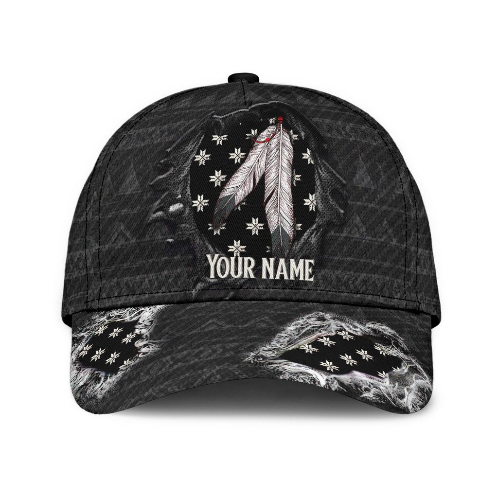 Adeenyc Personalized Name Native American All Over Print Classic Cap Trucker Hats Custom Hats Gifts For Men & Women