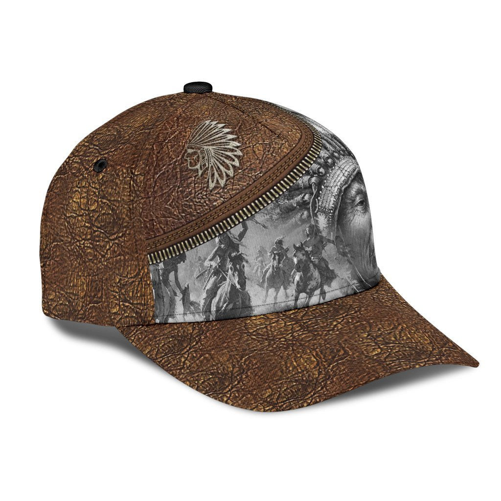 Adeenyc Personalized Name Native American All Over Print Classic Cap Trucker Hats Custom Hats Gifts For Men & Women