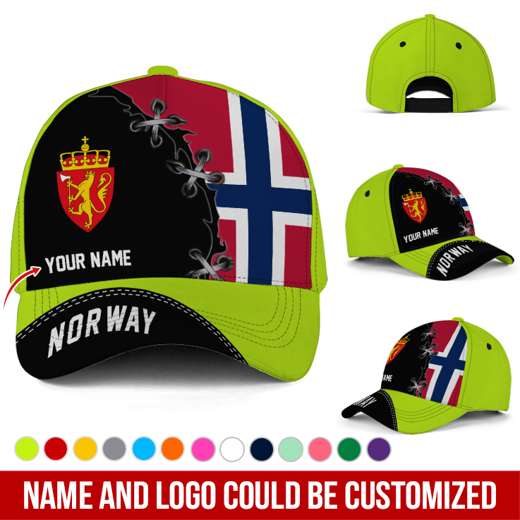 Adeenyc Personalized Name Proud To Be Norway Classic Hat Baseball Cap Trucker Hats Custom Hats Gifts For Men & Women