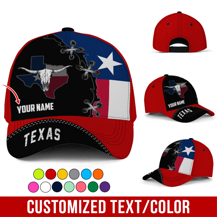 Adeenyc Personalized Name Proud To Be Texas Classic Hat Baseball Cap Trucker Hats Custom Hats Gifts For Men & Women