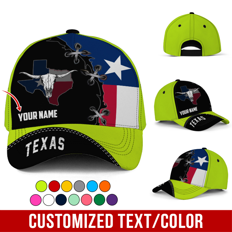 Adeenyc Personalized Name Proud To Be Texas Classic Hat Baseball Cap Trucker Hats Custom Hats Gifts For Men & Women