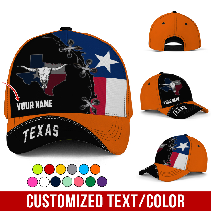 Adeenyc Personalized Name Proud To Be Texas Classic Hat Baseball Cap Trucker Hats Custom Hats Gifts For Men & Women