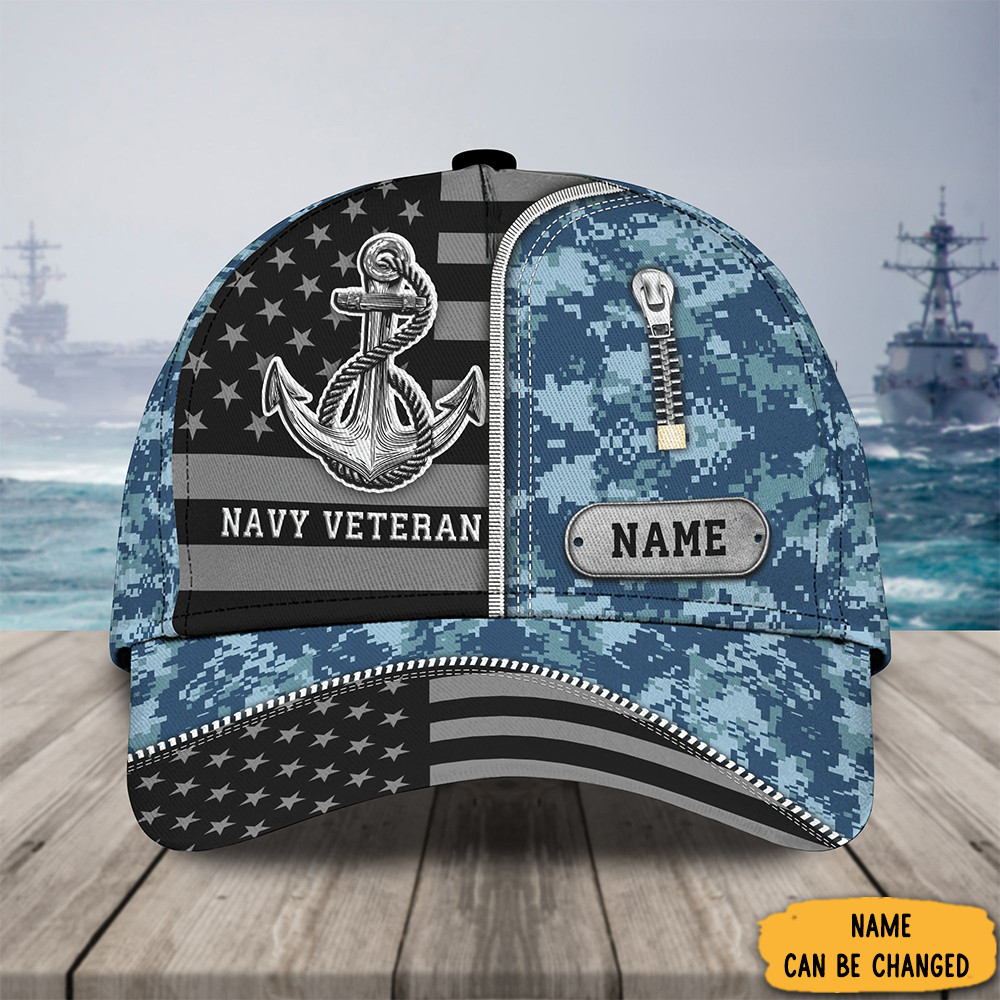 Adeenyc Personalized Navy Veteran Hat Custom Us Navy Veteran Baseball Caps Merchandise Gifts Trucker Hats Custom Hats Gifts For Men & Women