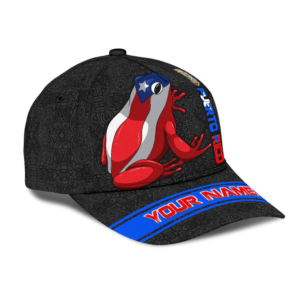 Adeenyc Personalized Puerto Rico Coqui Frog All Printed Classic Cap, Unisex Cap Hat For Puerto Rican Trucker Hats Custom Hats Gifts For Men & Women
