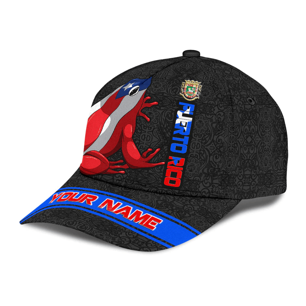 Adeenyc Personalized Puerto Rico Coqui Frog All Printed Classic Cap, Unisex Cap Hat For Puerto Rican Trucker Hats Custom Hats Gifts For Men & Women
