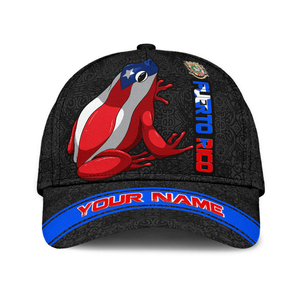 Adeenyc Personalized Puerto Rico Coqui Frog All Printed Classic Cap, Unisex Cap Hat For Puerto Rican Trucker Hats Custom Hats Gifts For Men & Women
