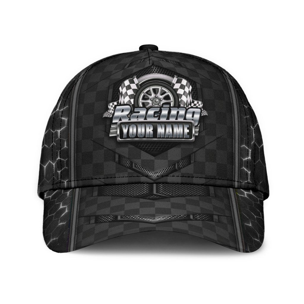 Adeenyc Personalized Racing Lover All Over Print Classic Cap Personalized Name Trucker Hats Custom Hats Gifts For Men & Women