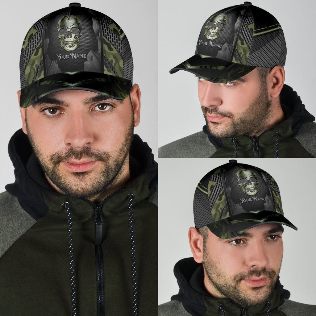 Adeenyc Personalized Skull Camo Pattern Classic Cap Trucker Hats Custom Hats Gifts For Men & Women