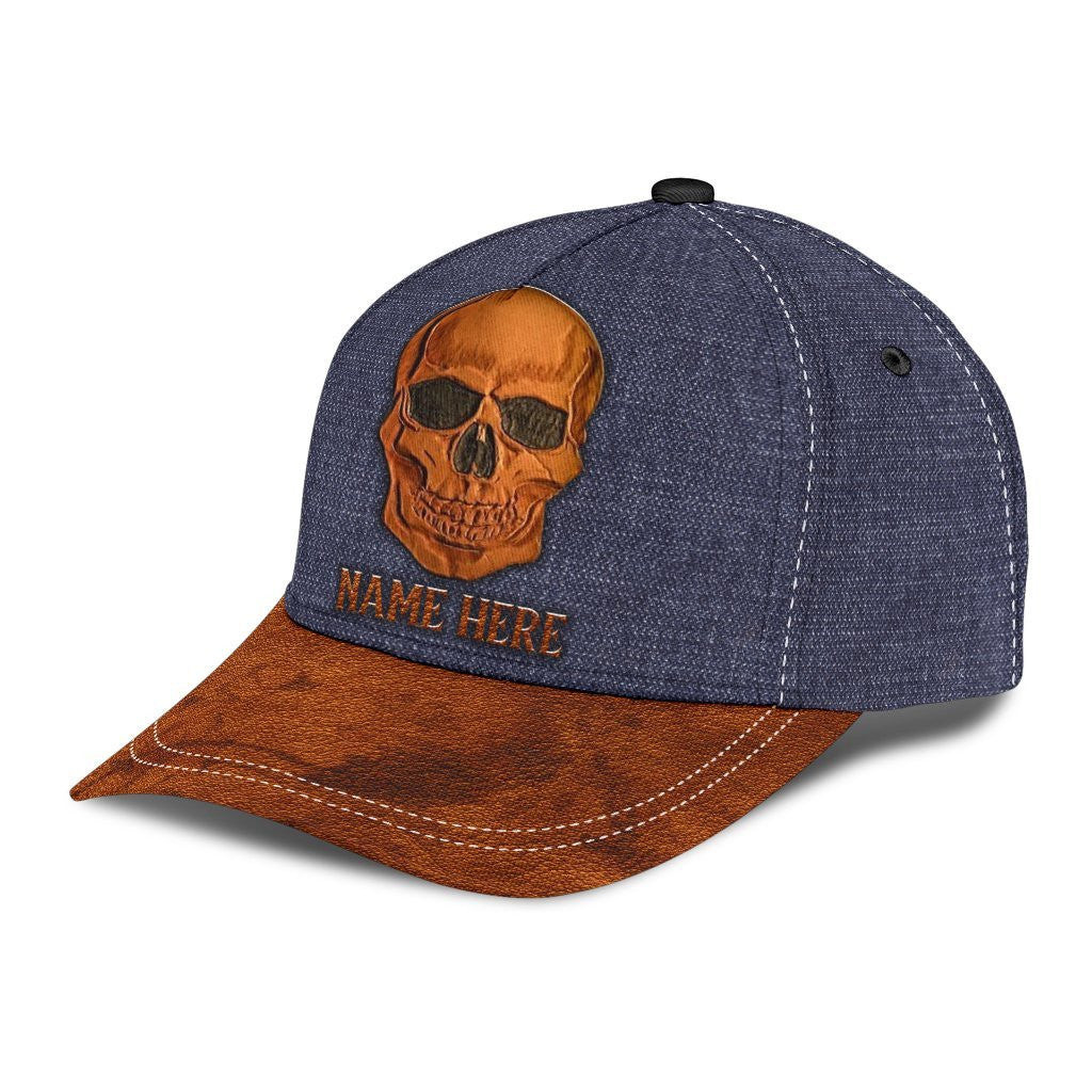 Adeenyc Personalized Skull Jean Pattern Classic Cap Trucker Hats Custom Hats Gifts For Men & Women