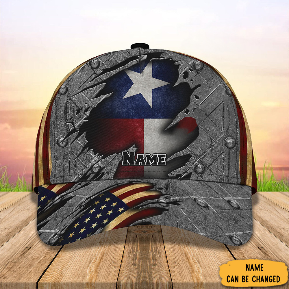 Adeenyc Personalized Texas State Flag Hat With Old Vintage American Flag Texan Hats Gift Ideas Trucker Hats Custom Hats Gifts For Men & Women