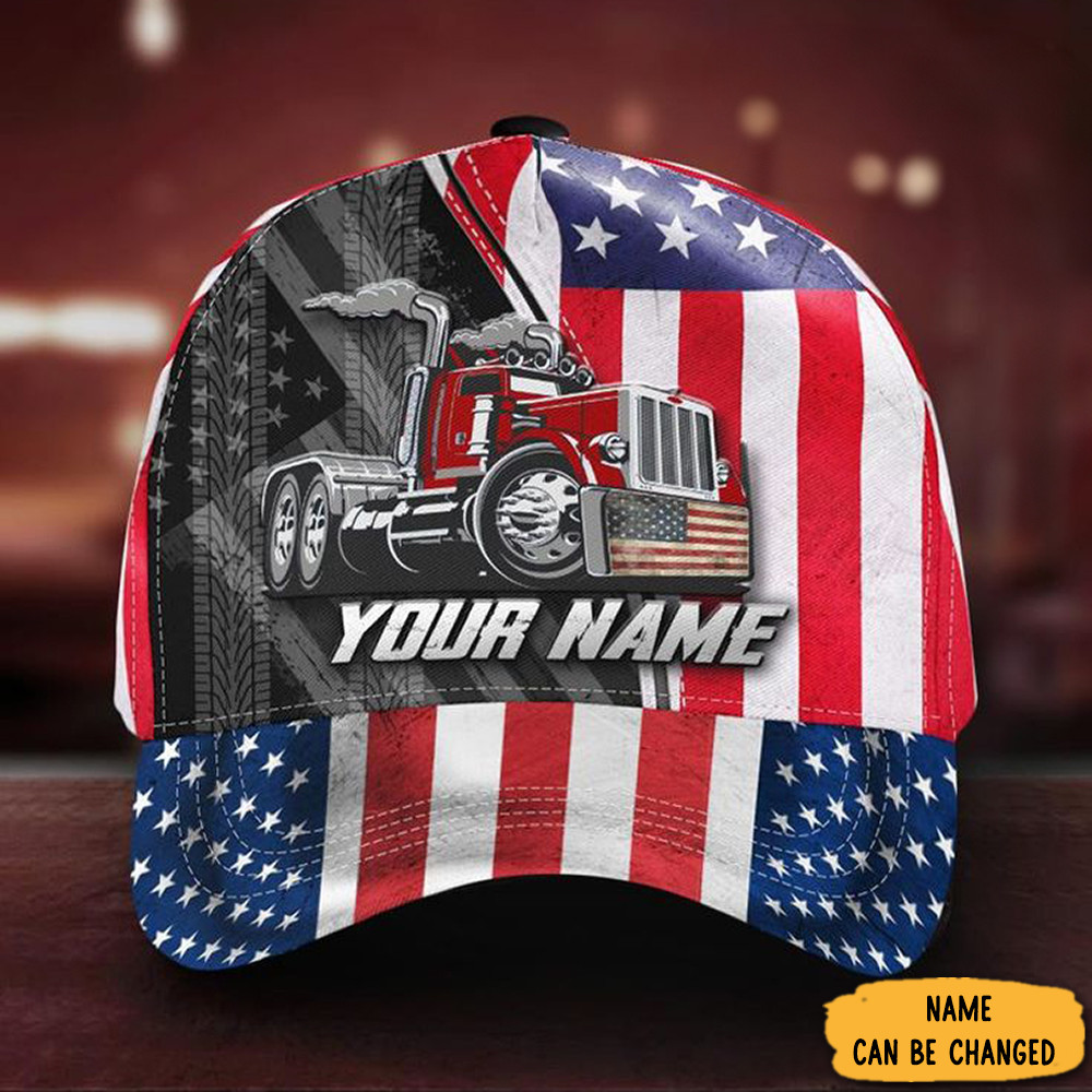 Adeenyc Personalized Truck Driver Hat American Flag hats Gifts For Truckers Trucker Hats Custom Hats Gifts For Men & Women
